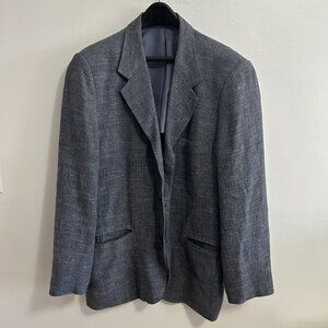 Pal Zileri Mens 100% Linen Gray Blazer Jacket size 50R Made in Italy Sport coat